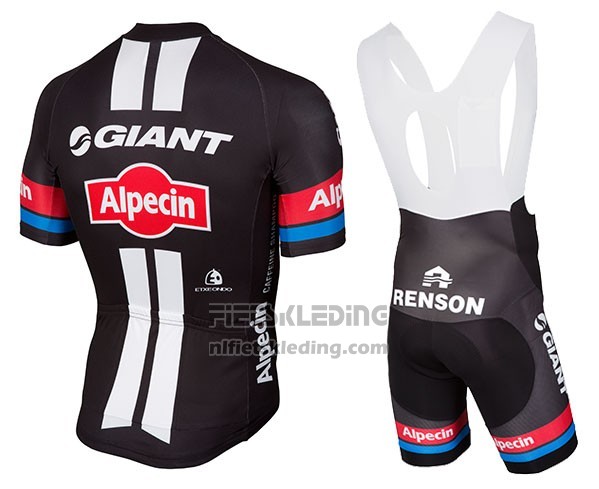 2016 Fietskleding Giant Alpecin Zwart en Rood Korte Mouwen en Koersbroek